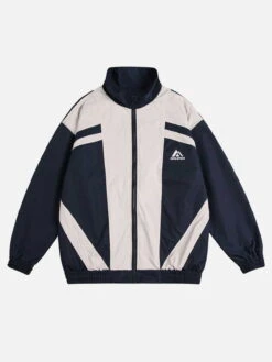 Aelfric Eden | Unisex Street Style Bi-color Plain Logo Skater Style Jackets -Aelfric Eden Shop org 1256