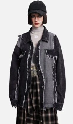 Aelfric Eden | Unisex Denim Blended Fabrics Cotton Fringes Oversized Denim -Aelfric Eden Shop org 1274