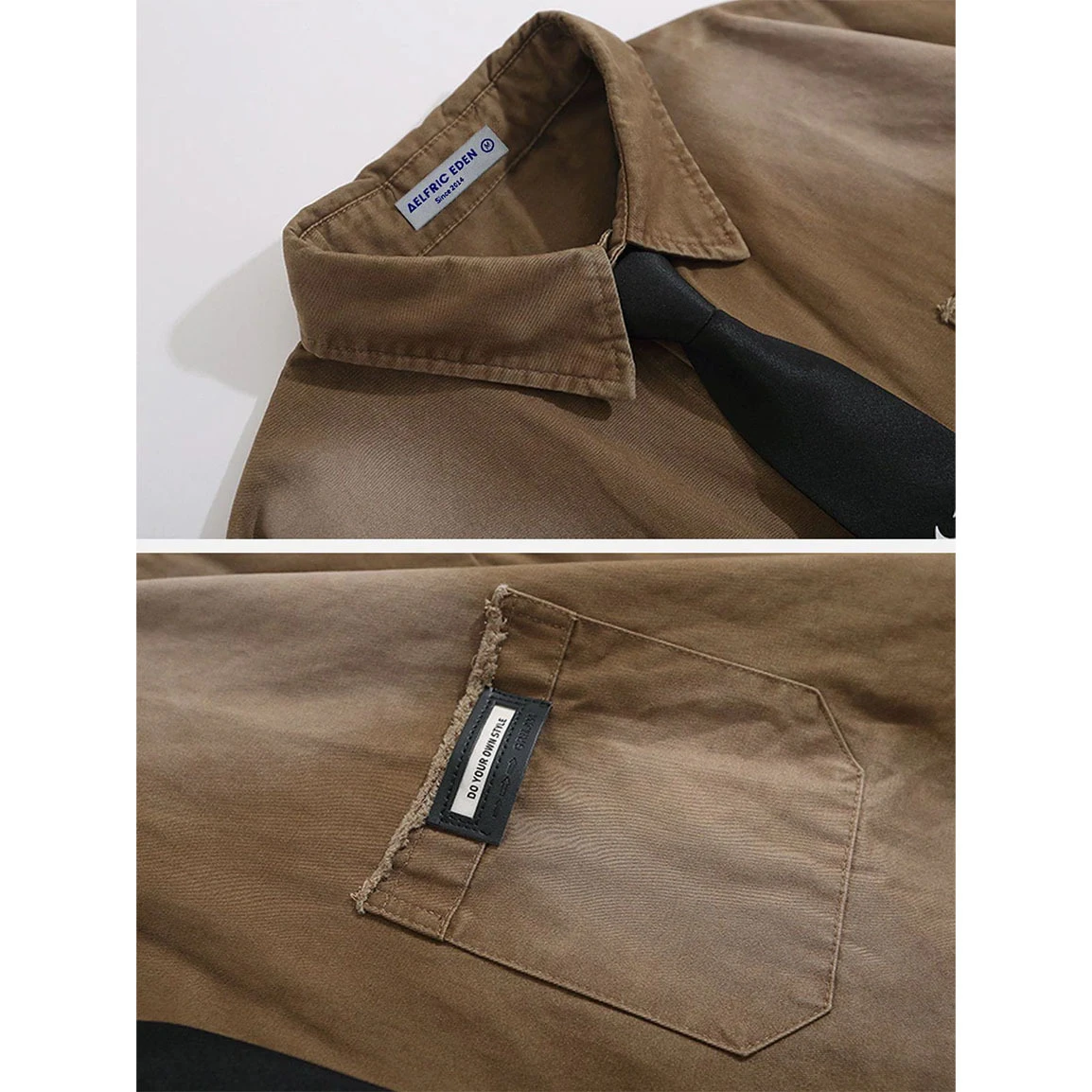 Aelfric Eden | Unisex Denim Street Style Cotton Short Sleeves Shirts 9 Aelfric Eden | Unisex Denim Street Style Cotton Short Sleeves Shirts - Image 7