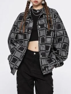 Aelfric Eden | Other Plaid Patterns Denim Street Style Cotton Fringes Denim -Aelfric Eden Shop org 1285