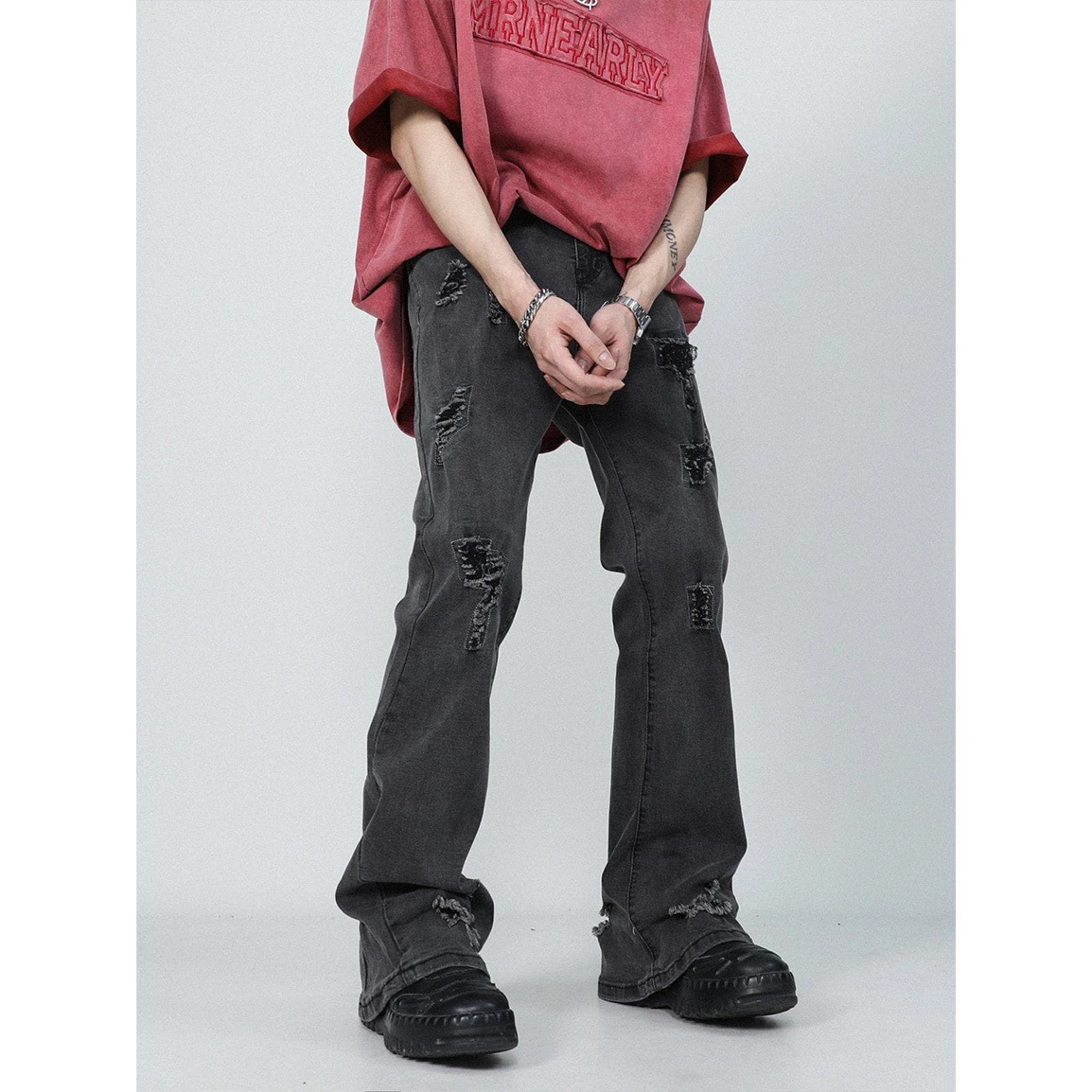 Aelfric Eden | Unisex Denim Street Style Plain Cotton Fringes Washed Denim 7 Aelfric Eden | Unisex Denim Street Style Plain Cotton Fringes Washed Denim - Image 5