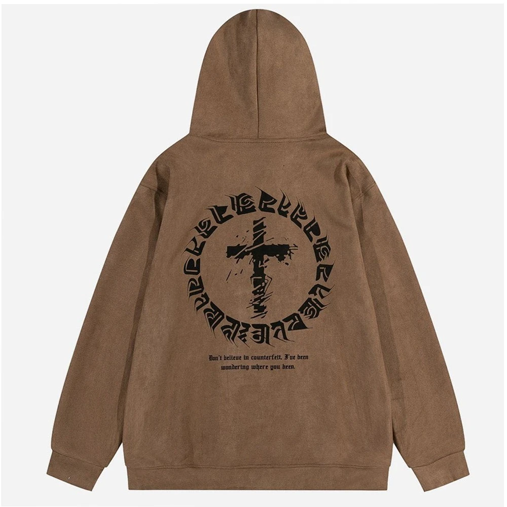 Aelfric Eden | Pullovers Unisex Suede Street Style Long Sleeves Cotton 5 Aelfric Eden | Pullovers Unisex Suede Street Style Long Sleeves Cotton - Image 3