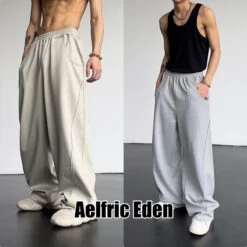 Aelfric Eden | Unisex Street Style Plain Wide Leg Oversized