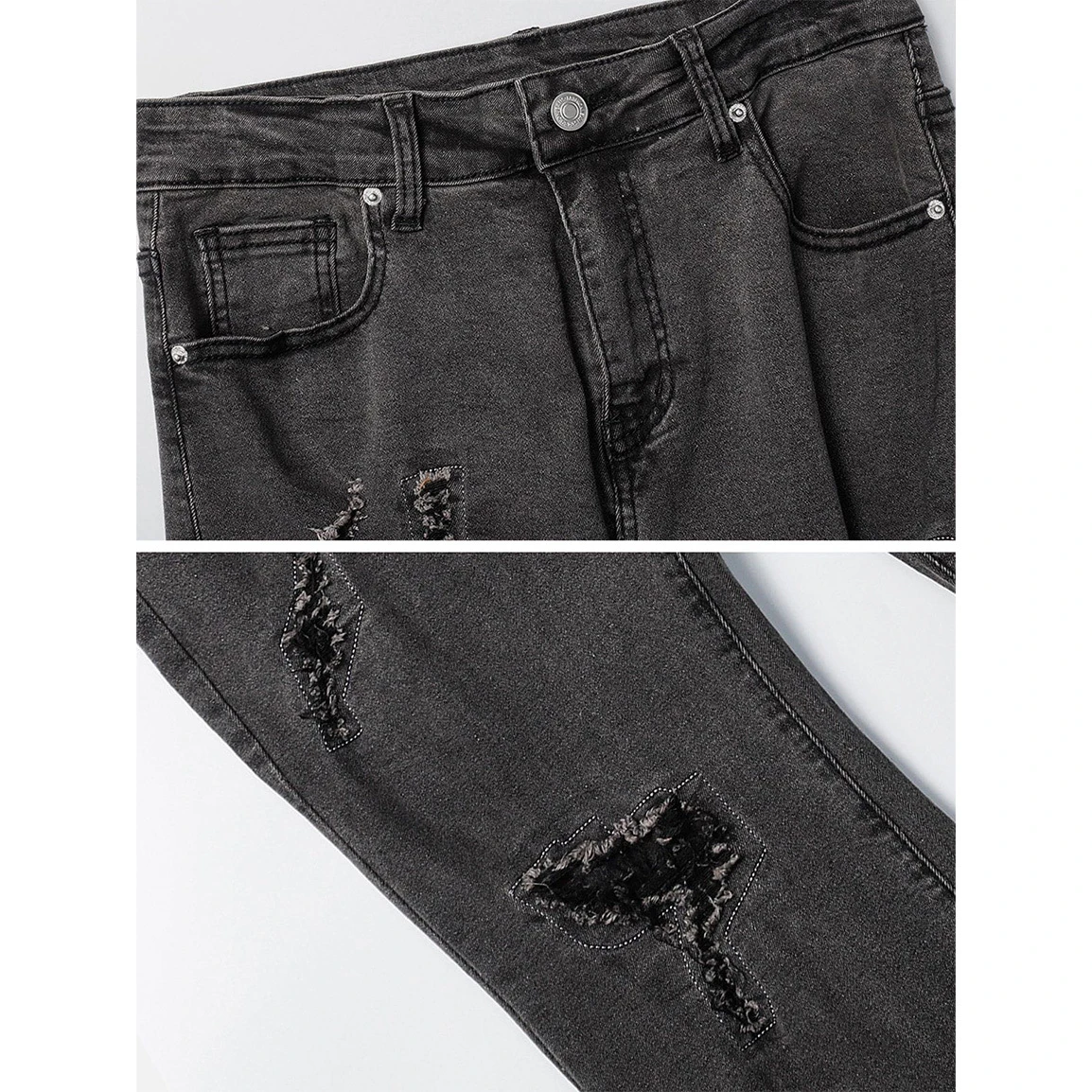 Aelfric Eden | Unisex Denim Street Style Plain Cotton Fringes Washed Denim 9 Aelfric Eden | Unisex Denim Street Style Plain Cotton Fringes Washed Denim - Image 7