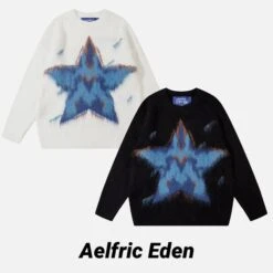 Aelfric Eden | Crew Neck Pullovers Star Unisex Street Style Long Sleeves