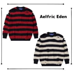 Aelfric Eden | Crew Neck Stripes Unisex Street Style Long Sleeves Oversized