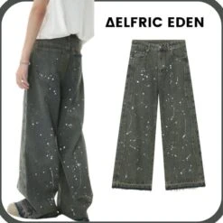 Aelfric Eden | Unisex Denim Blended Fabrics Street Style Cotton Wide Leg