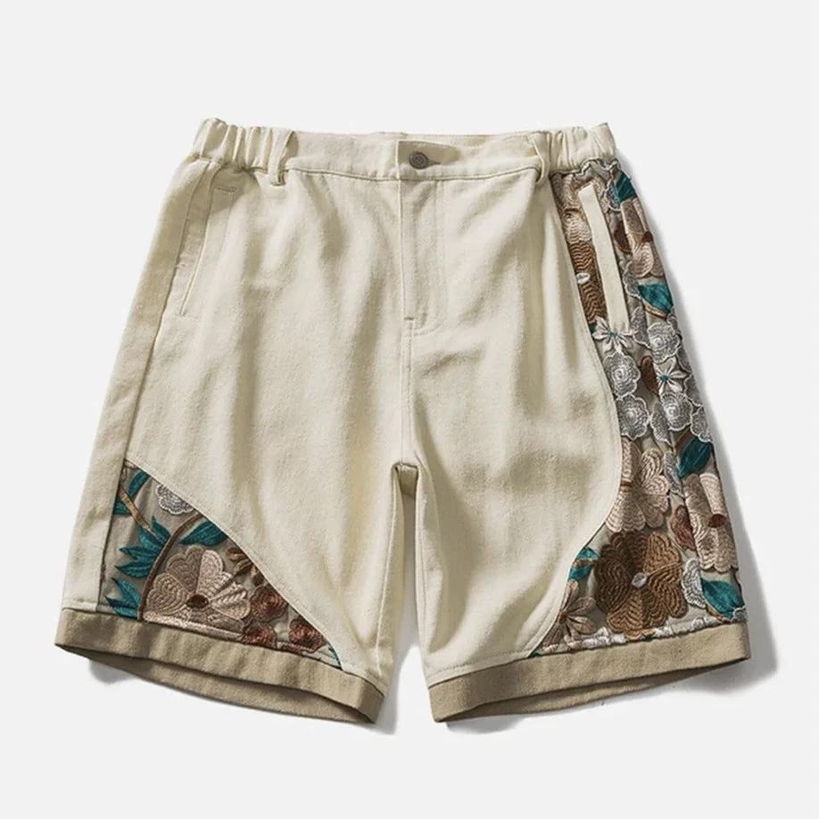 Aelfric Eden | Flower Patterns Blended Fabrics Street Style Plain Shorts 4 Aelfric Eden | Flower Patterns Blended Fabrics Street Style Plain Shorts - Image 2