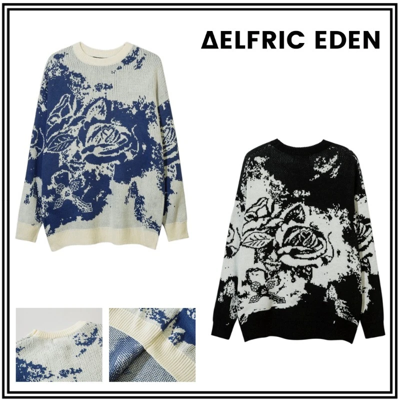 Aelfric Eden | Crew Neck Pullovers Flower Patterns Unisex Street Style 3 Aelfric Eden | Crew Neck Pullovers Flower Patterns Unisex Street Style