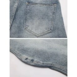 Aelfric Eden | Unisex Denim Street Style Plain Cotton Wide Leg Washed Denim -Aelfric Eden Shop org 445