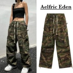 Aelfric Eden | Camouflage Unisex Street Style Cotton Wide Leg Oversized