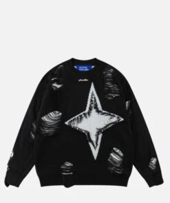 Aelfric Eden | Crew Neck Pullovers Star Unisex Street Style Bi-color -Aelfric Eden Shop org 490