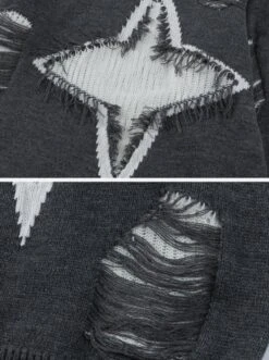 Aelfric Eden | Crew Neck Pullovers Star Unisex Street Style Bi-color -Aelfric Eden Shop org 492