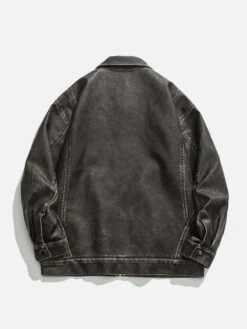 Aelfric Eden | Unisex Faux Fur Street Style Plain Oversized Biker Jackets -Aelfric Eden Shop org 55