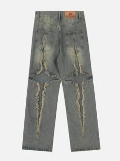 Aelfric Eden | Unisex Denim Street Style Cotton Fringes Washed Denim Jeans -Aelfric Eden Shop org 583