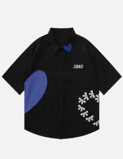 Aelfric Eden | Heart Unisex Street Style Short Sleeves Logo Front Button -Aelfric Eden Shop org 648