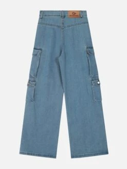 Aelfric Eden | Unisex Denim Street Style Plain Cotton Wide Leg Jeans -Aelfric Eden Shop org 662