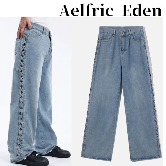Aelfric Eden | Denim Street Style Plain Wide Leg Jeans 3 Aelfric Eden | Denim Street Style Plain Wide Leg Jeans