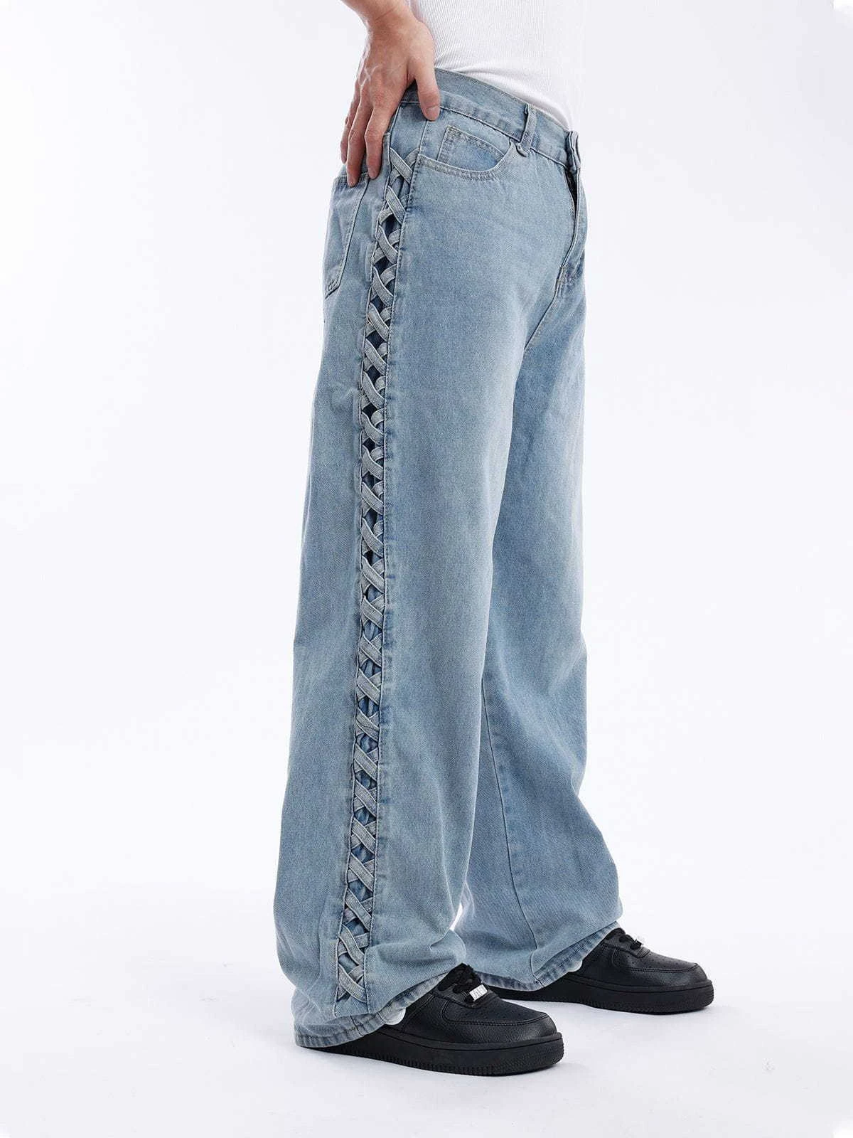 Aelfric Eden | Denim Street Style Plain Wide Leg Jeans 4 Aelfric Eden | Denim Street Style Plain Wide Leg Jeans - Image 2