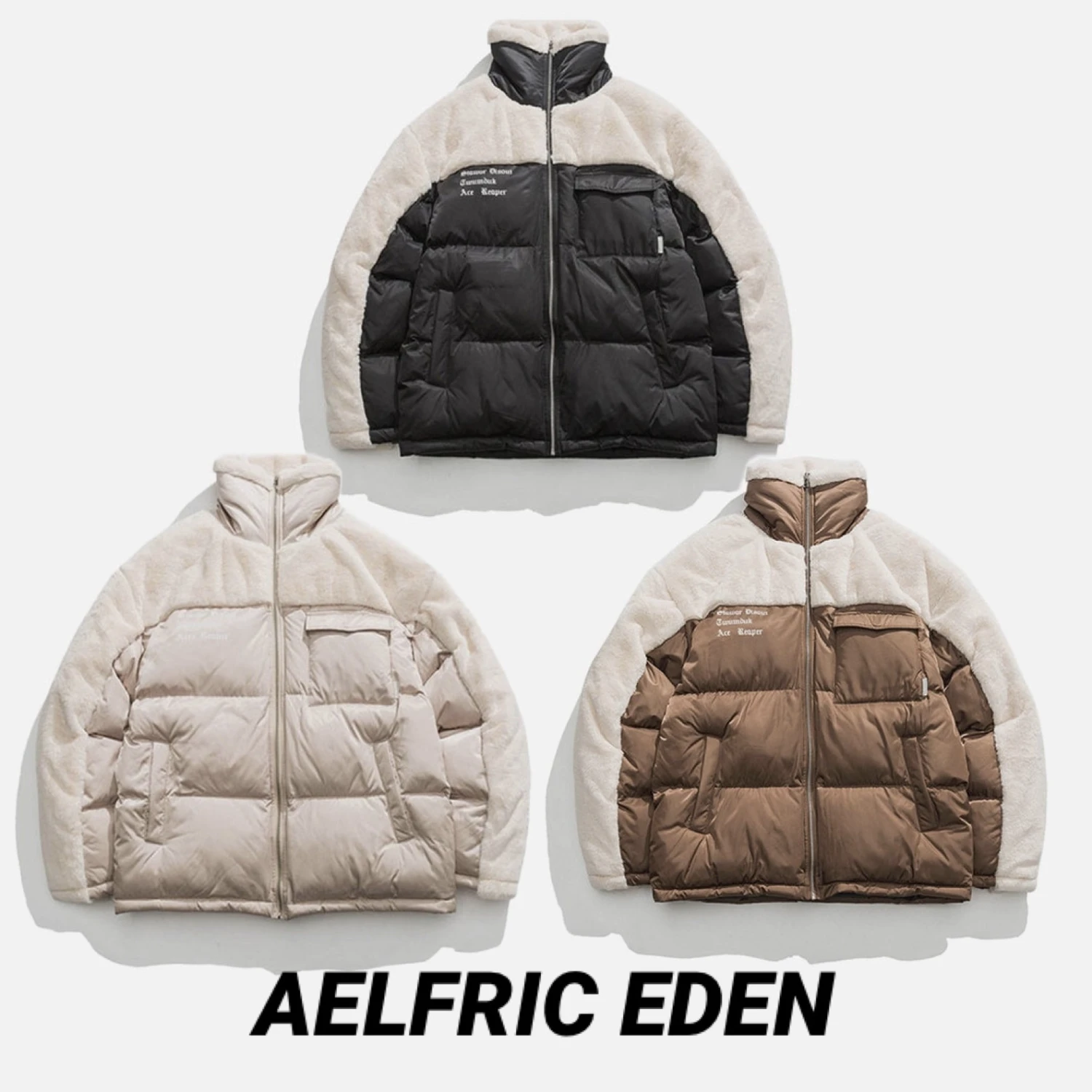 Aelfric Eden | Unisex Street Style Bi-color Plain Logo Loungewear Coats 3 Aelfric Eden | Unisex Street Style Bi-color Plain Logo Loungewear Coats