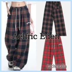 Aelfric Eden | Printed Pants Other Plaid Patterns Unisex Street Style