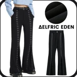 Aelfric Eden | Unisex Blended Fabrics Flared Street Style Plain Cotton