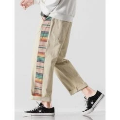 Aelfric Eden | Street Style Plain Cotton Khaki Straight Jeans -Aelfric Eden Shop org 742