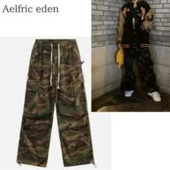 Aelfric Eden | Printed Pants Unisex Street Style Cotton Oversized Straight