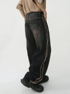 Aelfric Eden | Unisex Denim Street Style Tie-dye Plain Cotton Jeans -Aelfric Eden Shop org 776