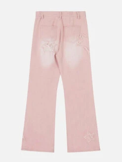 Aelfric Eden | Star Unisex Denim Street Style Plain Cotton Fringes Wide Leg -Aelfric Eden Shop org 803