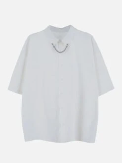 Aelfric Eden | Unisex Street Style Chain Plain Short Sleeves Front Button 16 Aelfric Eden | Unisex Street Style Chain Plain Short Sleeves Front Button -Aelfric Eden Shop org 835