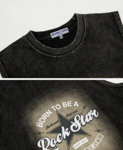 Aelfric Eden | Crew Neck Star Unisex Sleeveless Street Style Cotton -Aelfric Eden Shop org 888