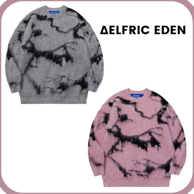 Aelfric Eden | Crew Neck Pullovers Unisex Wool Nylon Street Style Tie-dye 3 Aelfric Eden | Crew Neck Pullovers Unisex Wool Nylon Street Style Tie-dye