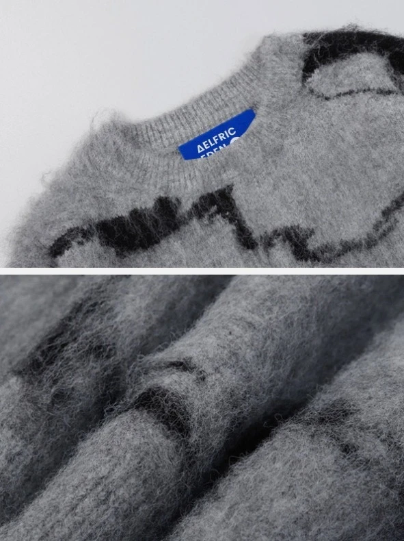 Aelfric Eden | Crew Neck Pullovers Unisex Wool Nylon Street Style Tie-dye 7 Aelfric Eden | Crew Neck Pullovers Unisex Wool Nylon Street Style Tie-dye - Image 5