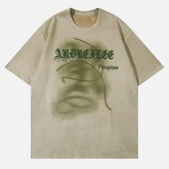 Aelfric Eden | Unisex Street Style U-Neck Plain Short Sleeves Khaki Logo -Aelfric Eden Shop org 917