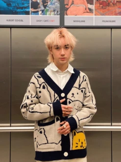 Aelfric Eden Cartoon Cat Print Knit Cardigan -Aelfric Eden Shop pag08 8 3