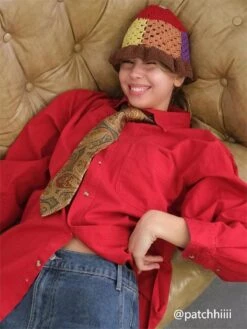 Handmade Crochet Open Knit Bucket Hat 12 Handmade Crochet Open Knit Bucket Hat -Aelfric Eden Shop patchhiiii